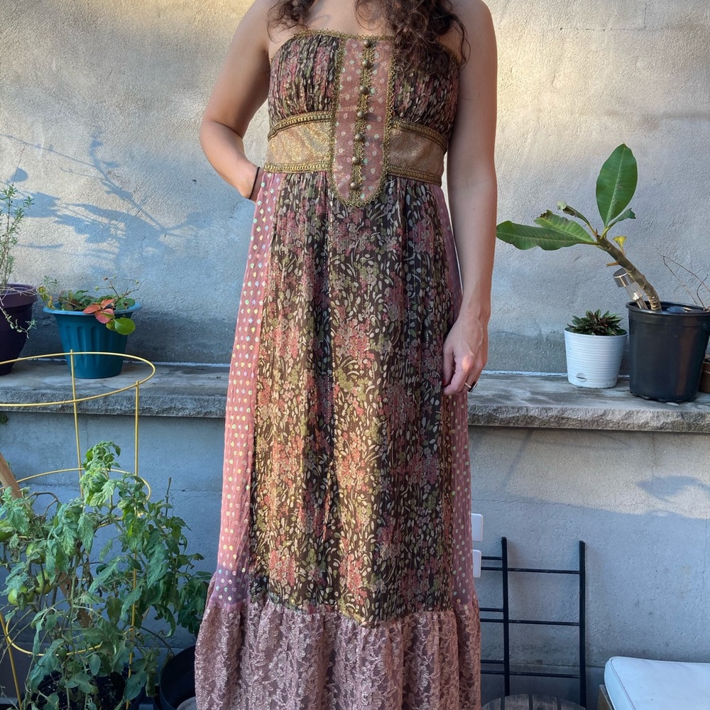 Nanette Lepore Strapless Maxi Floral Dress Size 4